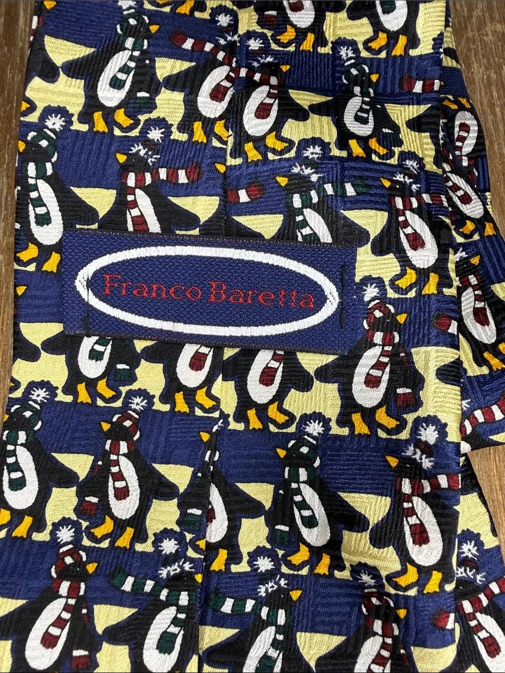 Franco Baretta Penguin Silk Holiday Tie Festive Made in USA